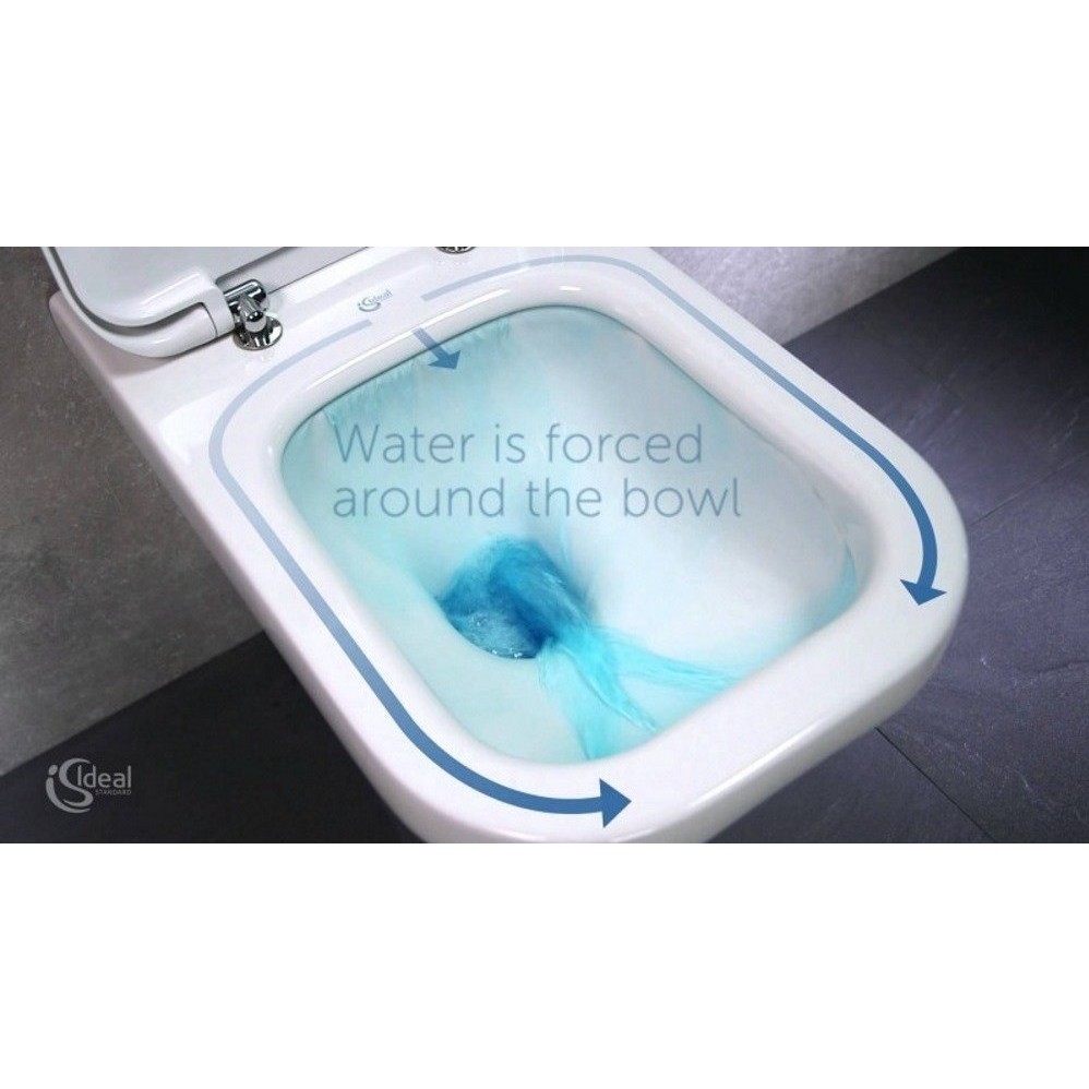 VAS WC TESI BTW AQUABLADE PENTRU REZERVOR INCASTRAT, 55.5X36.5 CM,  SILK BLACK